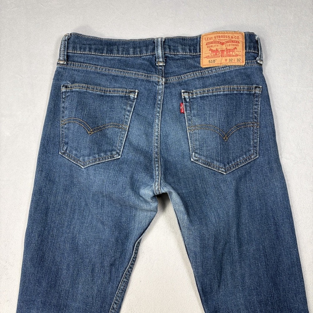 Levi's 510 Jeans Men's Size 32x32 Actual 32X 27.5 Blue Slim. - Picture 4 of 13